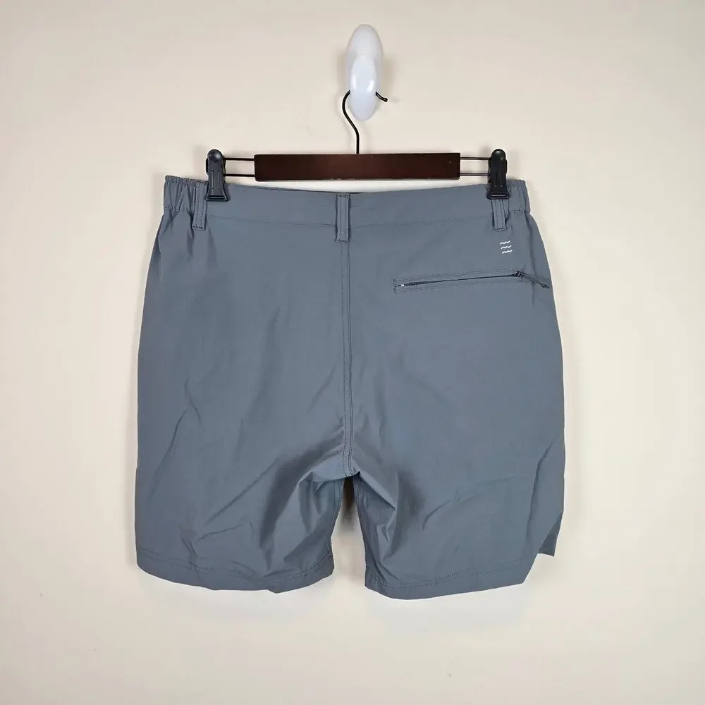 Free Fly Men's Latitude Short Size S Slate Blue Chino Performance UPF 50+
